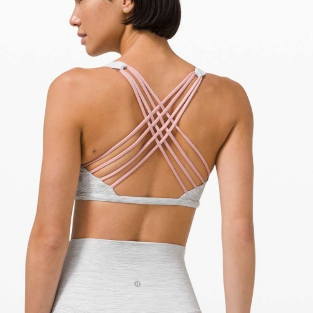 Lululemon Free to Be Bra Wild Light Support, A/B Cup grey pink 10